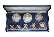 Jamaica, 1974 Proof Year Collection FDC (8 coins) Sterling Silver 10 Dollars & .500 silver 5 Dollars