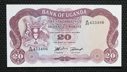 Uganda, 20 Shillings (1966) Pick 3a Crisp Uncirculated