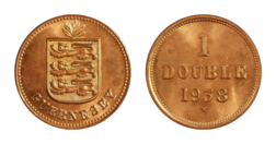 Guernsey, 1938 One Double, Choice UNC